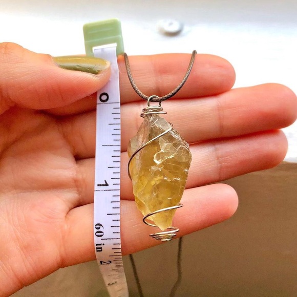 Raw Honey Calcite Crystal Cage (Dark Brown) Boho Necklace/Choker - Picture 2 of 4